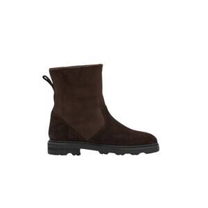 Manolo Blahnik Tomosa Suede Cozy Ankle Boots in Dark Brown 36